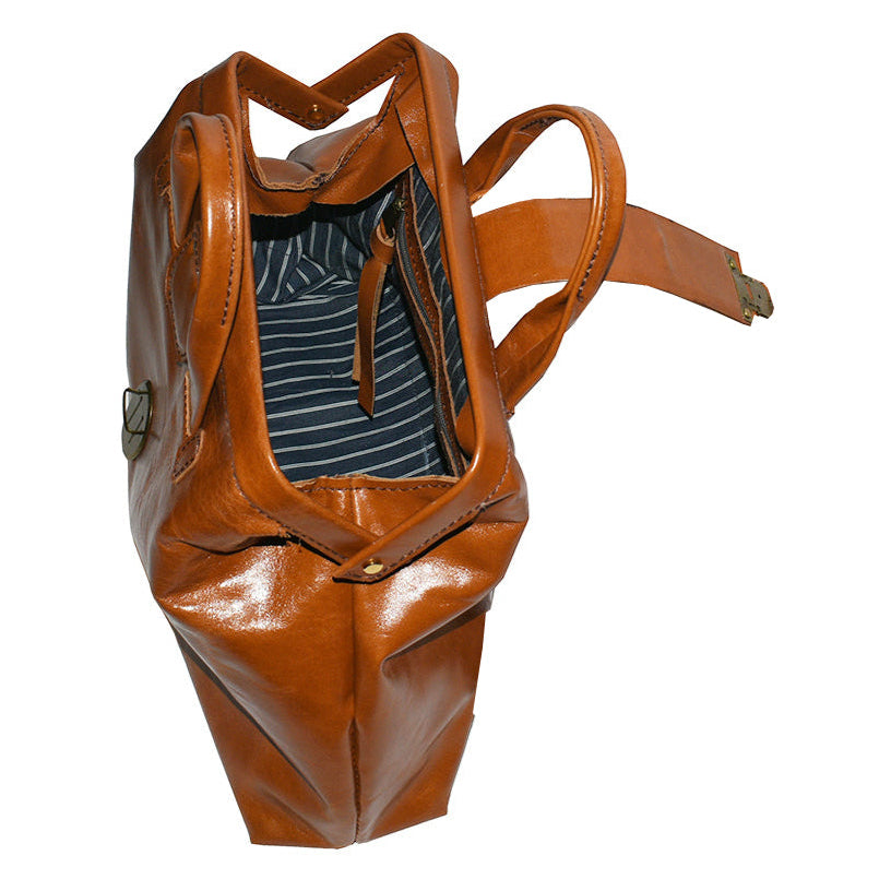 תיק יד מעור בדגם תיק רופא (Doctor's bag) חום אגוז אלגנט ומסוגנן