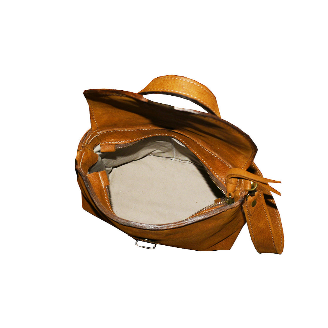 תיק צד מעור חום דבש איטלקי אותנטי מחוייט עם אבזם רטרו