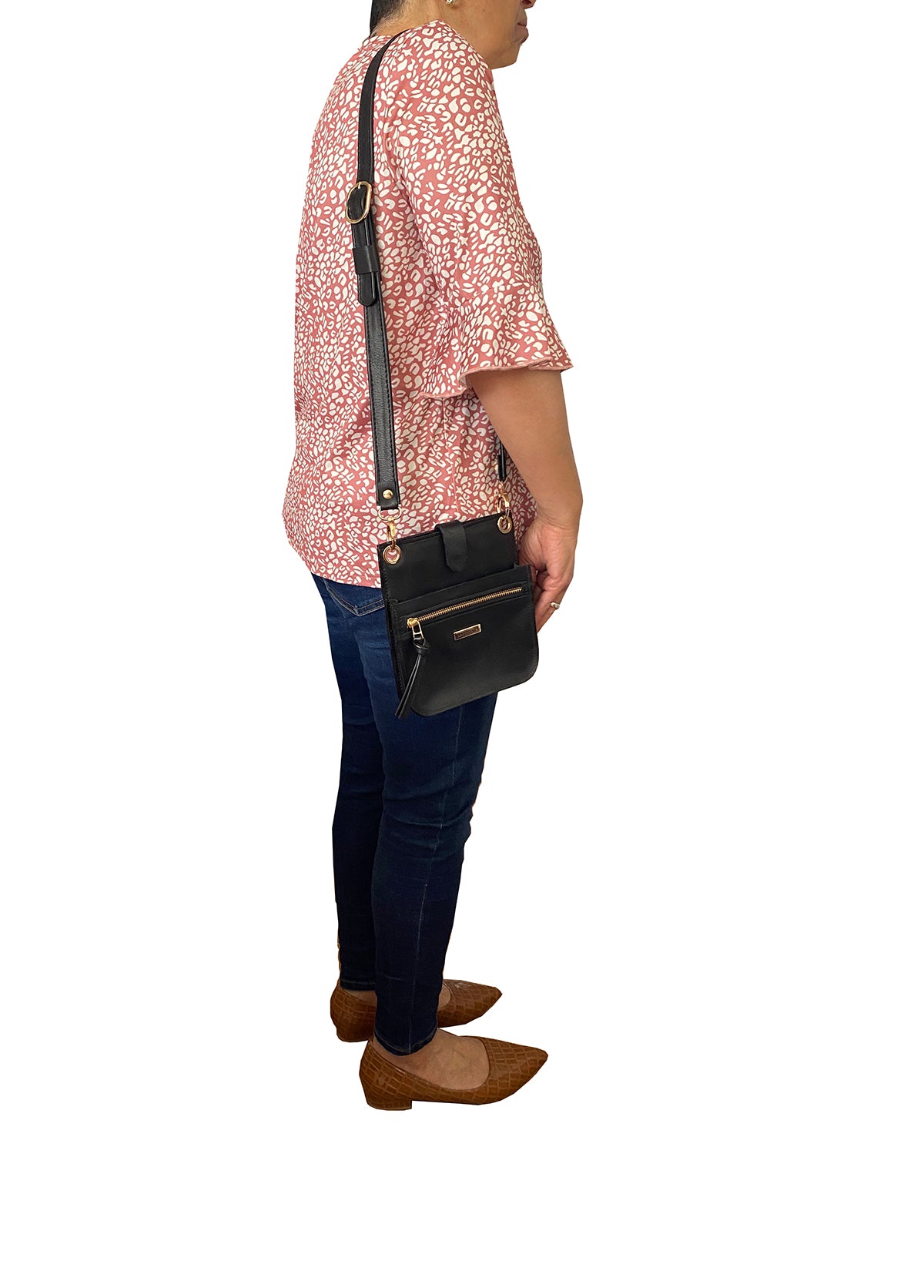 תיק יעל צד לטלפון נייד מעור שחור