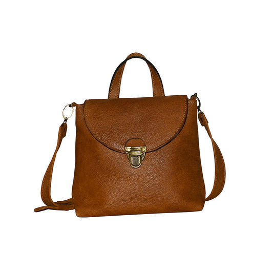 תיק צד מעור חום דבש איטלקי אותנטי מחוייט עם אבזם רטרו