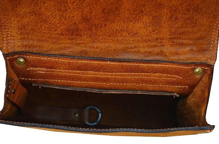 תיק עור אלגנט חום דבש