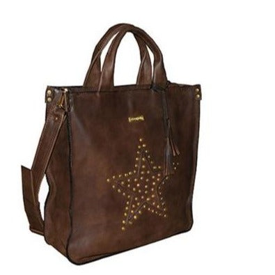 תיק עור איטלקי חום - כוכב ניטים