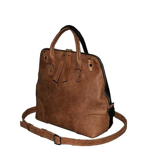 תיק יד מעור איטלקי מחוייט ומעוצב דו צדדי שחור וחום