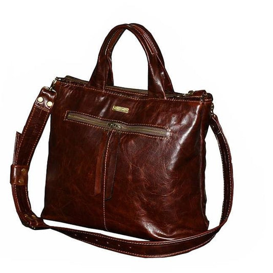 תיק עור איטלקי חום אדמדם