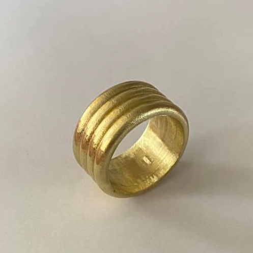 טבעת זהב 14 לבן קראט רחבה