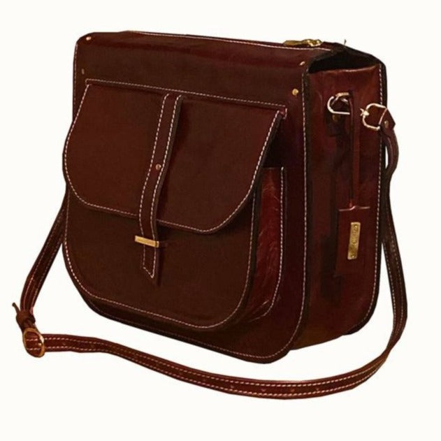 תיק עור איטלקי אדום