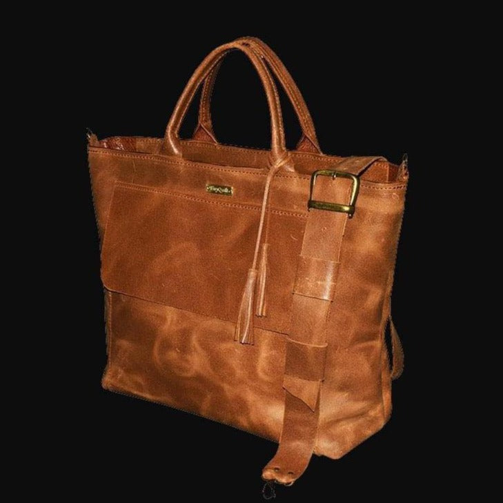 תיק עור איטלקי חום דבש רב תאים טבעי קשיח