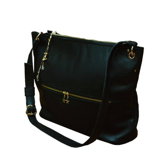 תיק עור איטלקי בגוון שחור