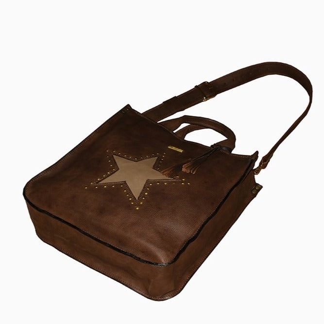 תיק עור איטלקי חום - כוכב ניטים