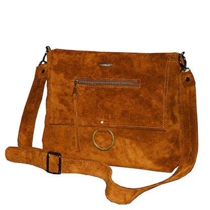 תיק מעור הפוך חום דבש לנשים