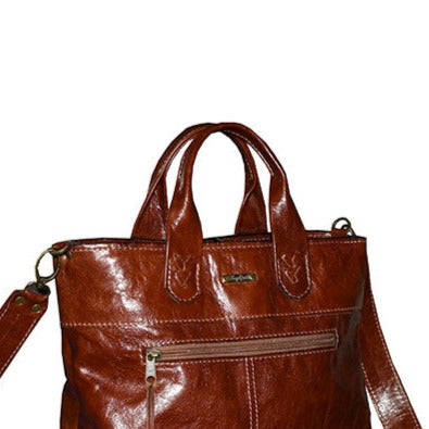 תיק יד מעור שחור מחוייט מדורג עם ידיות קלועות