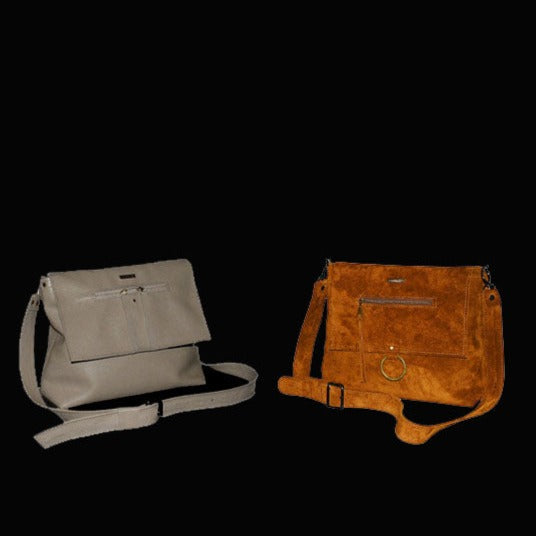 תיק מעור הפוך חום דבש לנשים