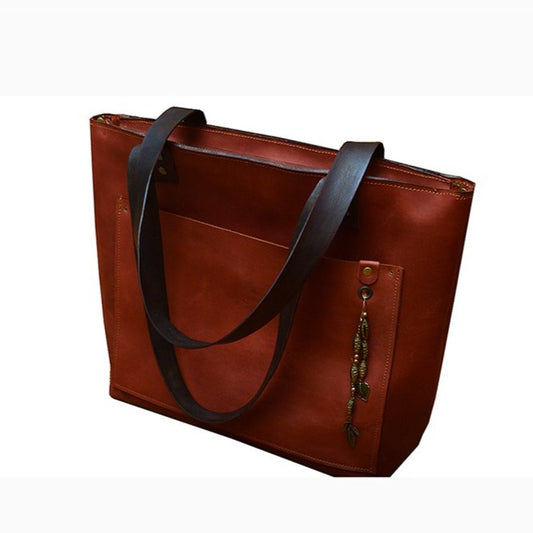 תיק עור איטלקי חום כהה