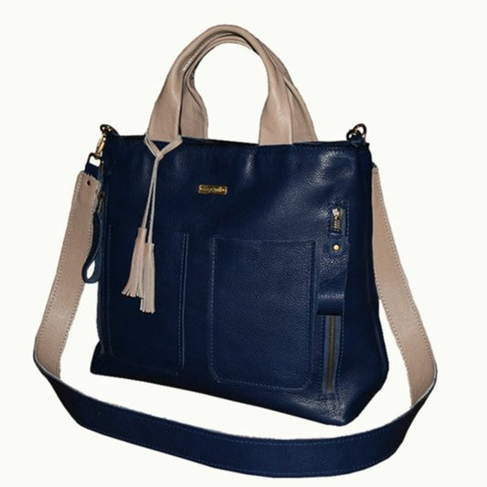 תיק עור איטלקי  מחוייט כחול