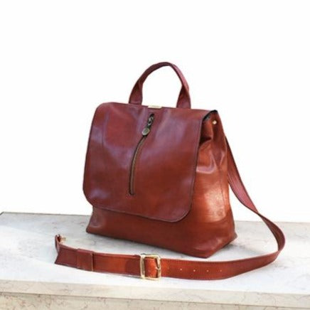 תיק עור איטלקי איכותי בגוון חמרה