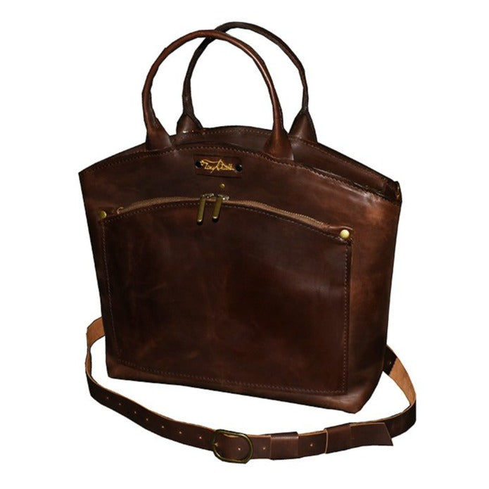 תיק יד מעור אפור אפריקה שוליים מעוגלים