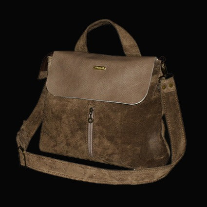 תיק עור שחור בשילוב קלאפה חום איטלקי מעוצב