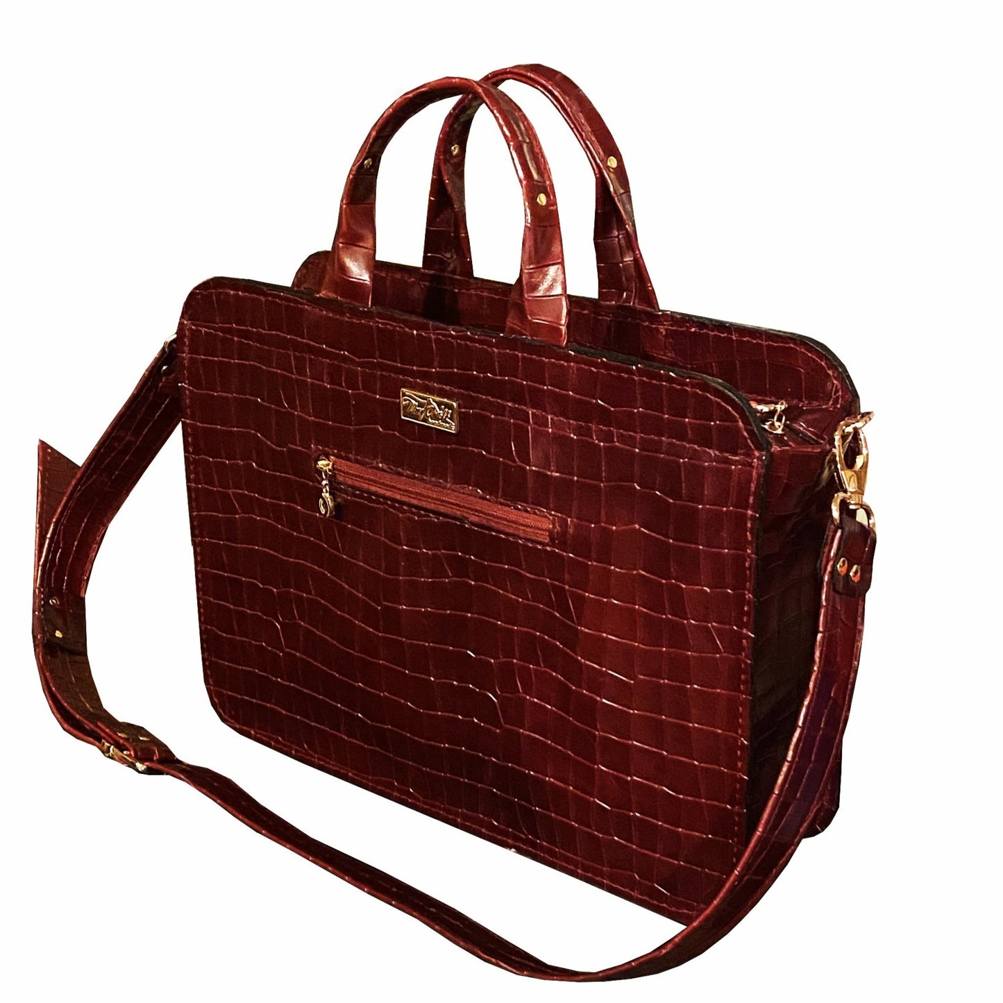 תיק עור קרוקו כתום