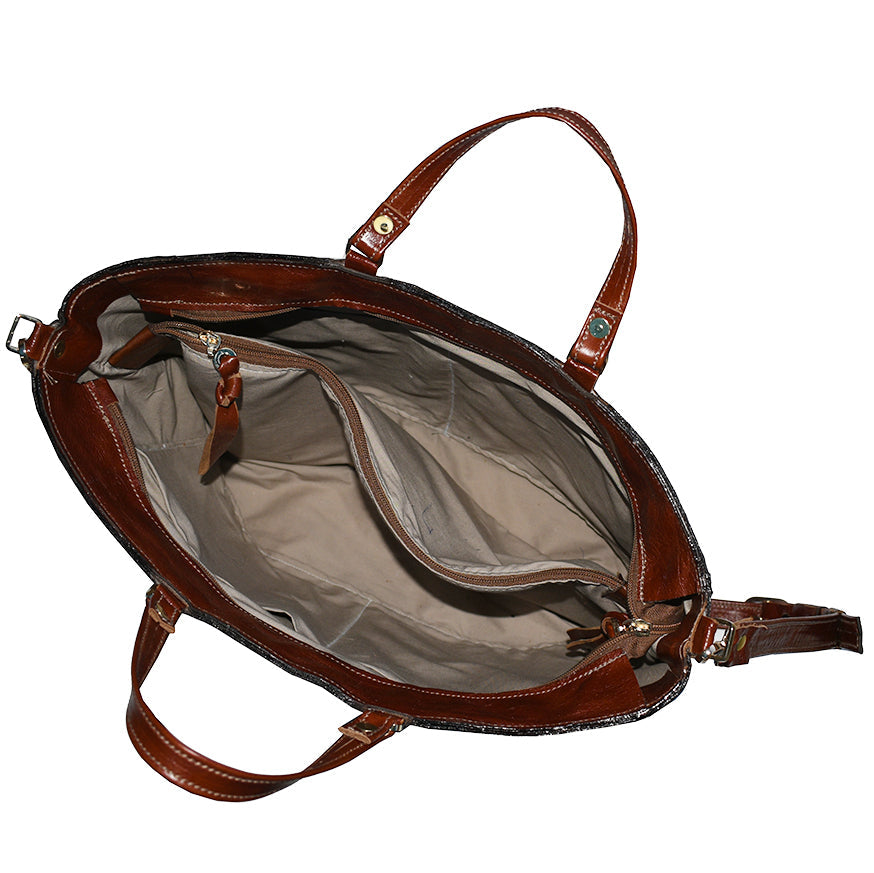 תיק עור גדול ללפטופ ומסמכים בצבע חום אדמדם מחוייט