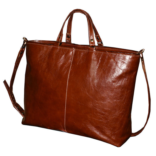 תיק עור גדול ללפטופ ומסמכים בצבע חום אדמדם מחוייט